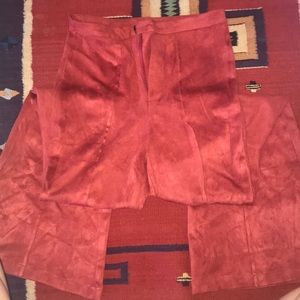 Suede Maroon/orange bell Bottoms